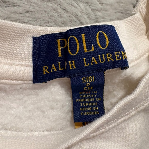 Polo Ralph Lauren Kids Polo Bear Sweatshirt Crew Pullover Preppy Winter Sz S 8 - Picture 4 of 9
